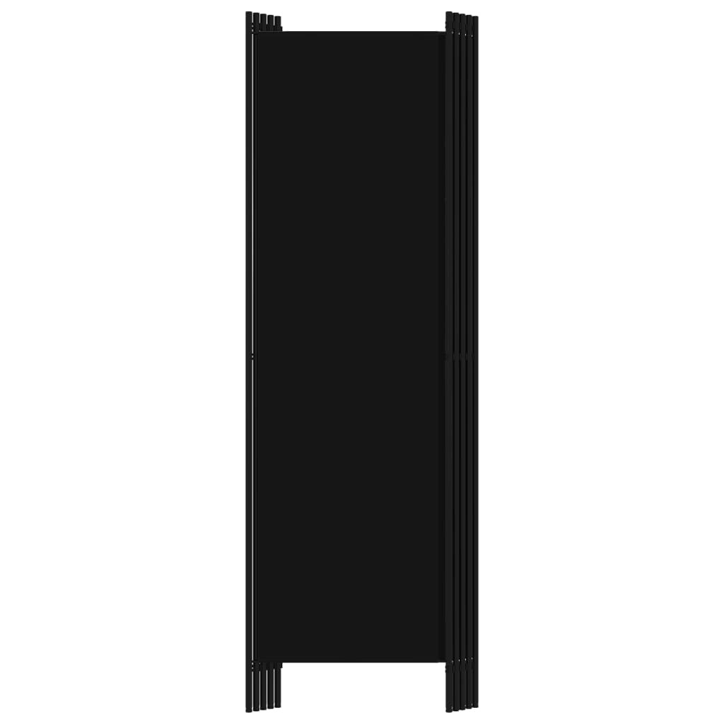 5-Panel Room Divider Black 250x180 cm