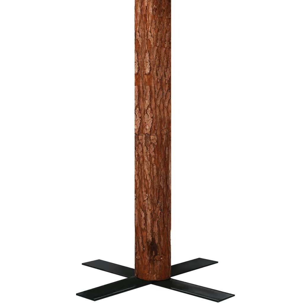 Slim Christmas Tree with Real Wood and White Snow Green 210 cm