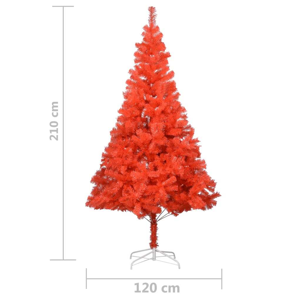 Artificial Christmas Tree with Stand Red 210 cm PVC
