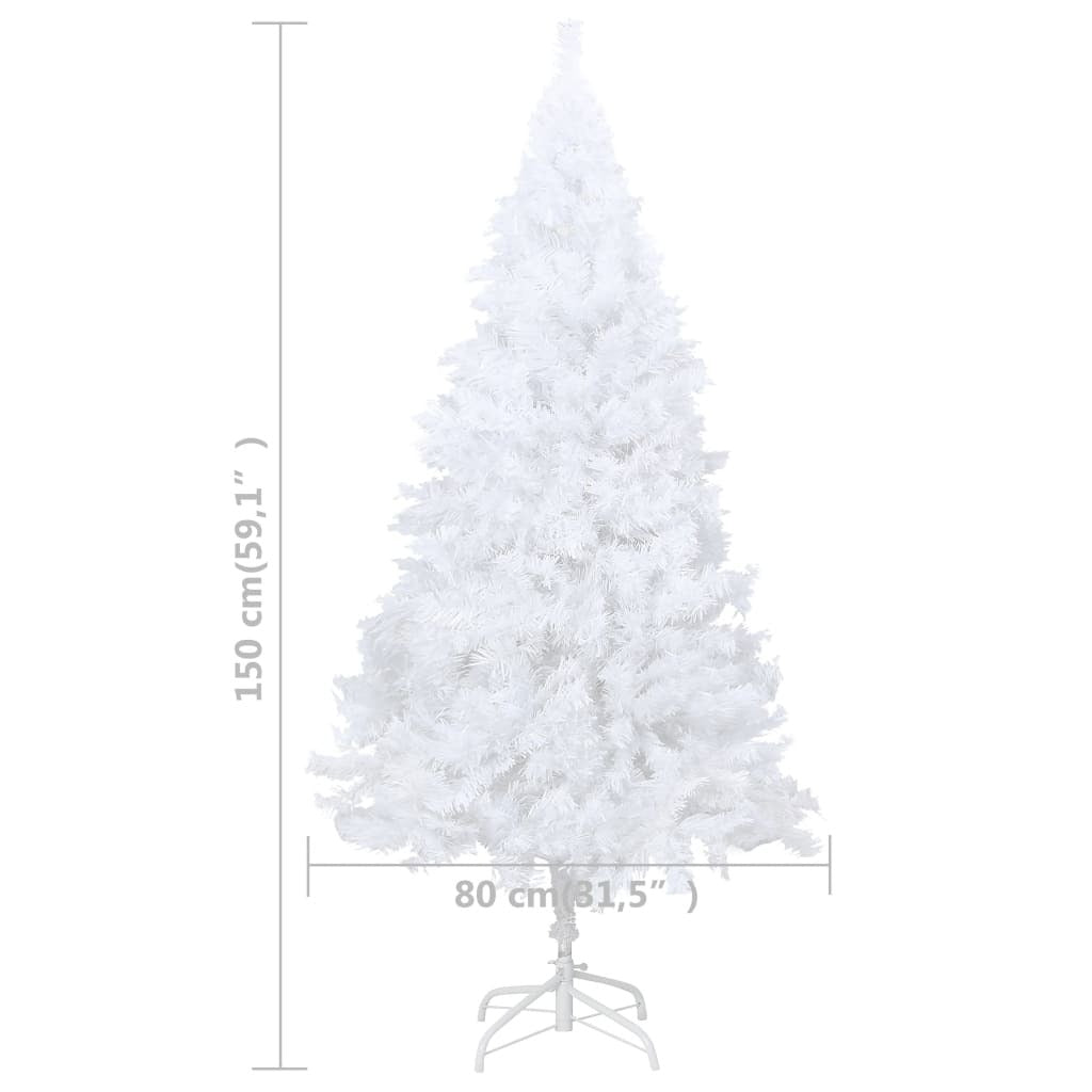 Artificial Christmas Tree with Thick Branches White 150 cm PVC