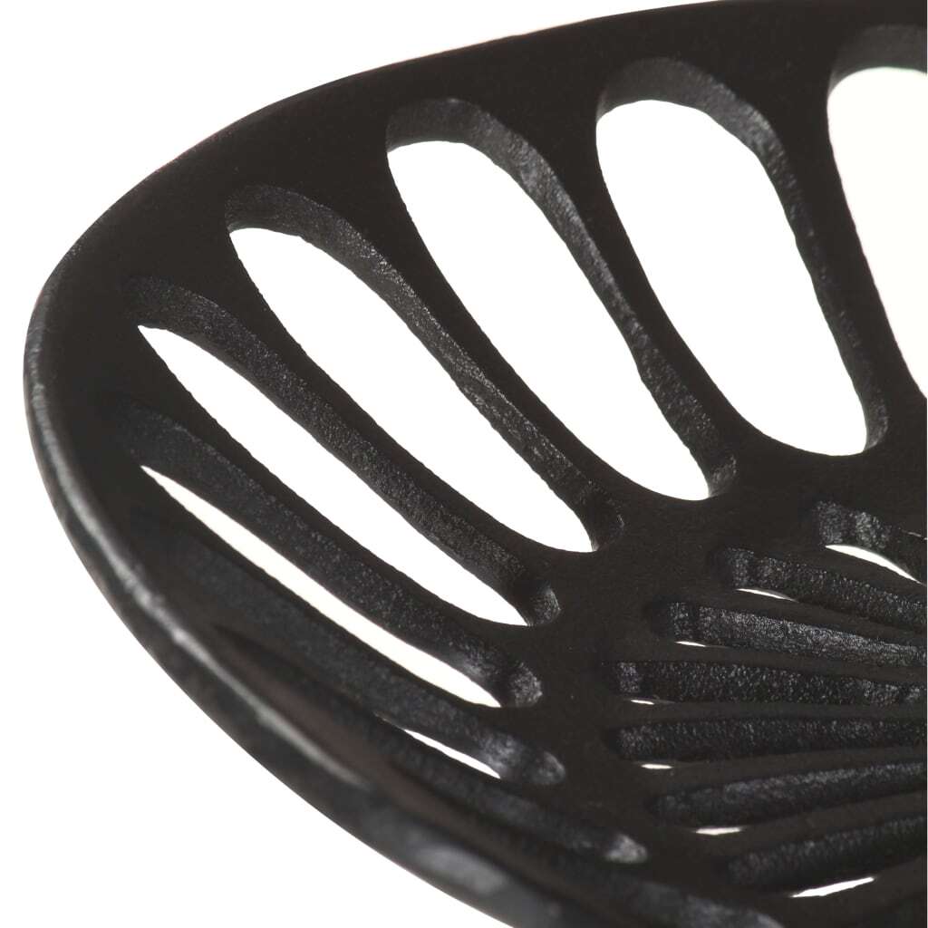 Bar Stool Cast Iron Adjustable Height Footrest Vintage Home Bar Cafe Black