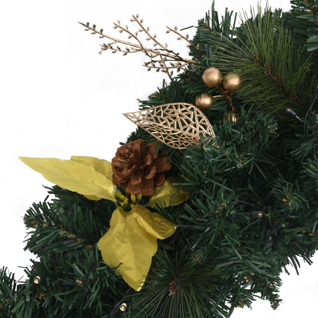Christmas Arch with LED Lights Green 90 cm PVC