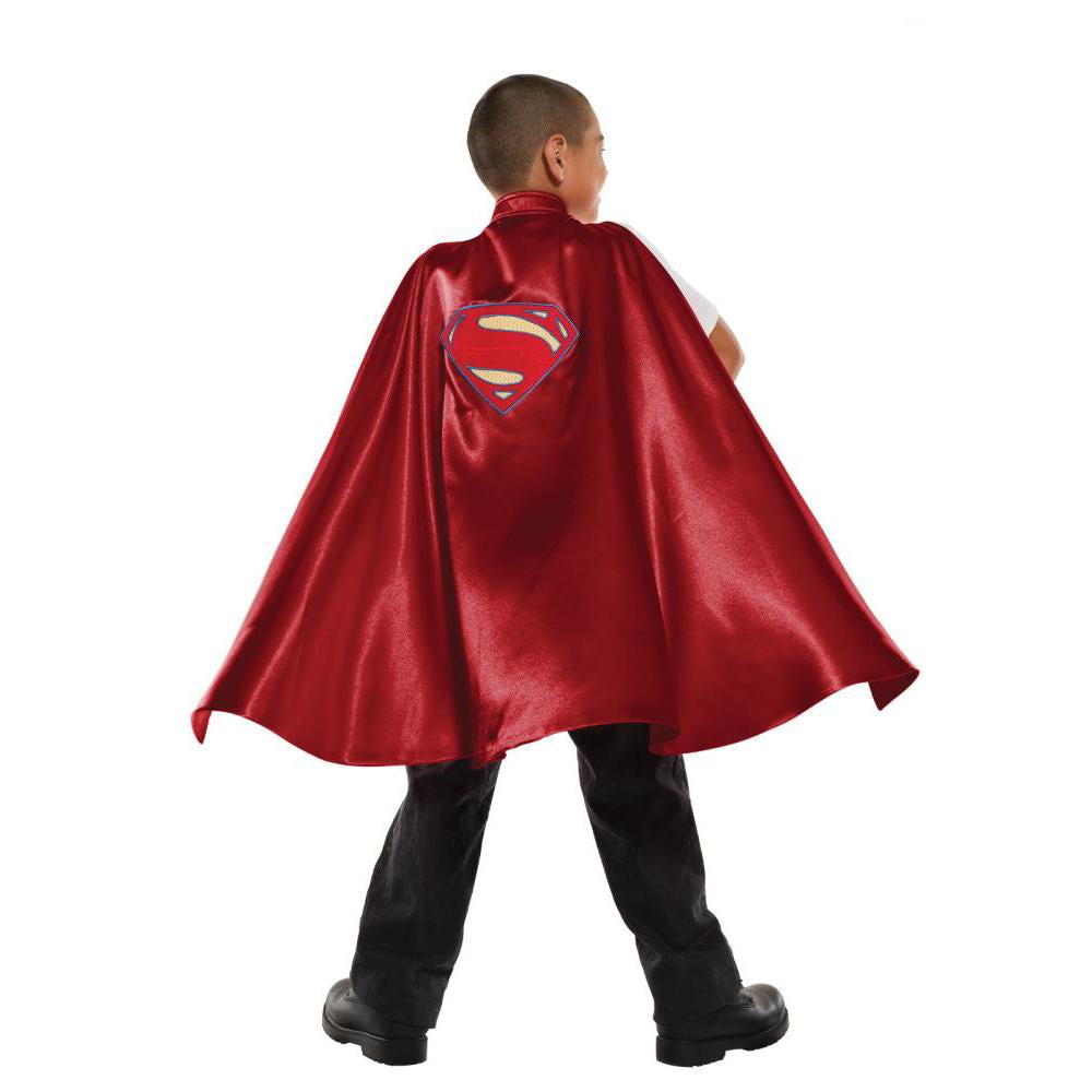 Superman Cape for Kids Deluxe Satin with Embroidered Logo Official DC