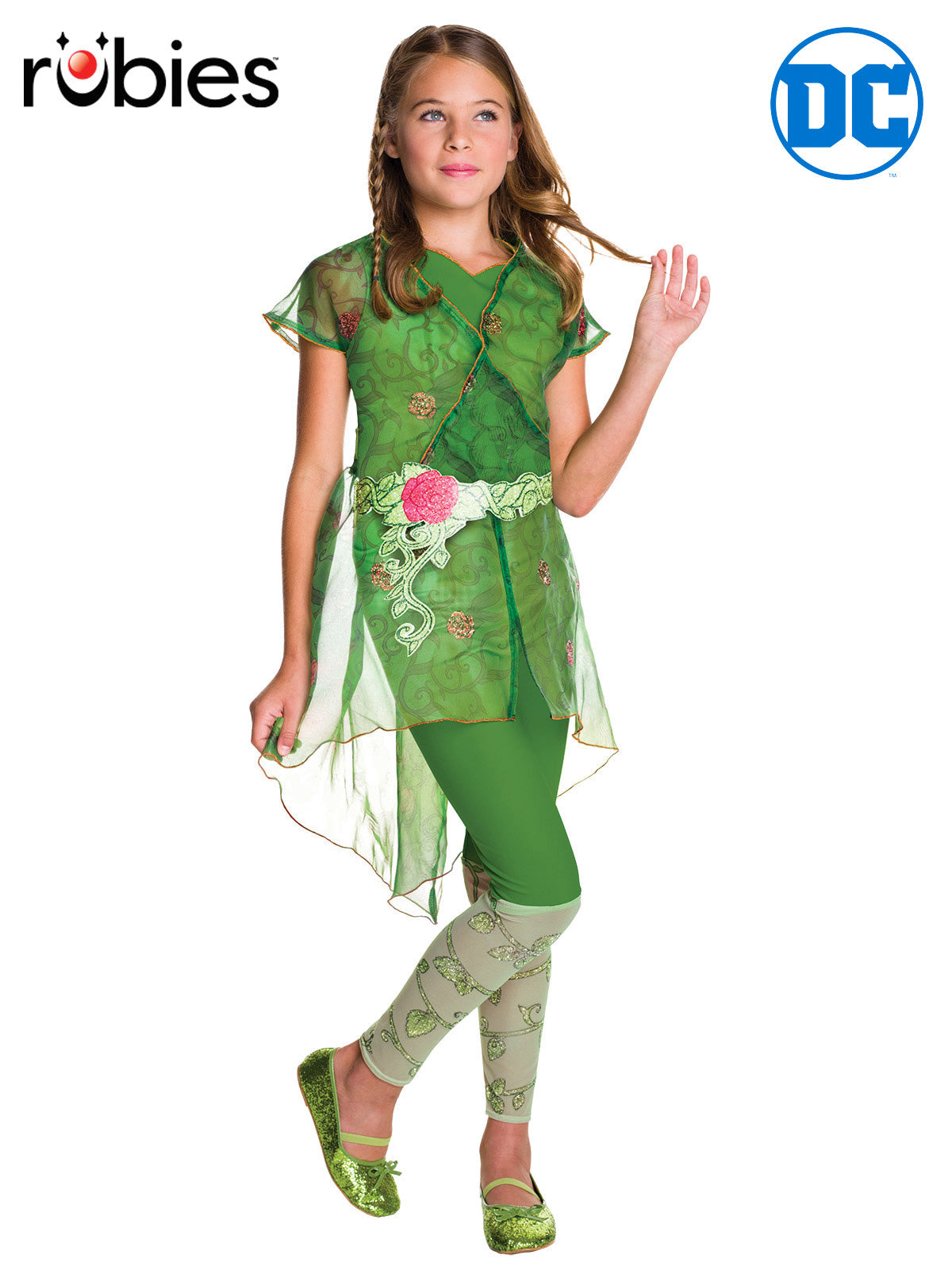 Poison Ivy Deluxe Green Leafy Costume Outfit for Girls