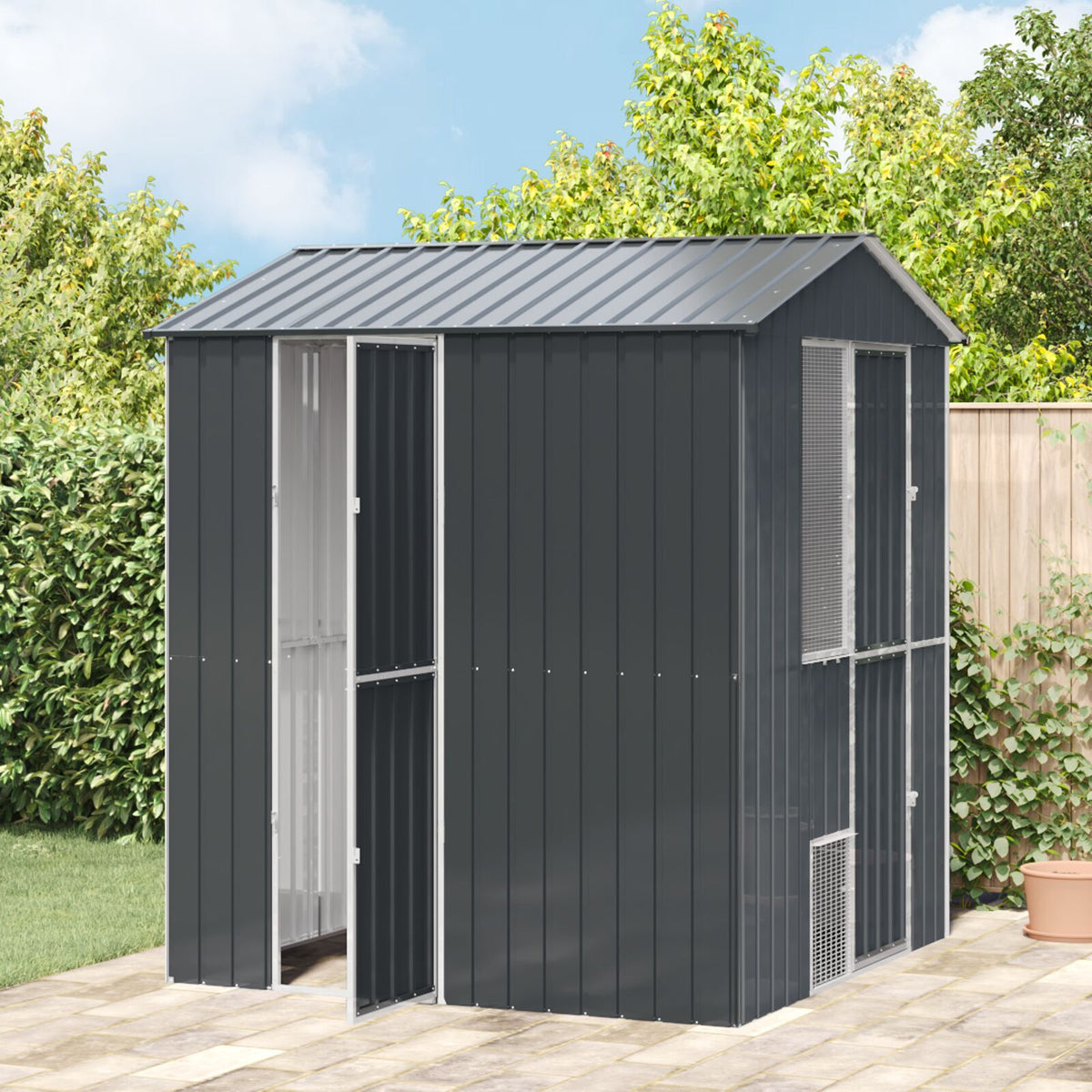 Bird Cage Galvanised Steel Outdoor Anthracite 215x210x247cm