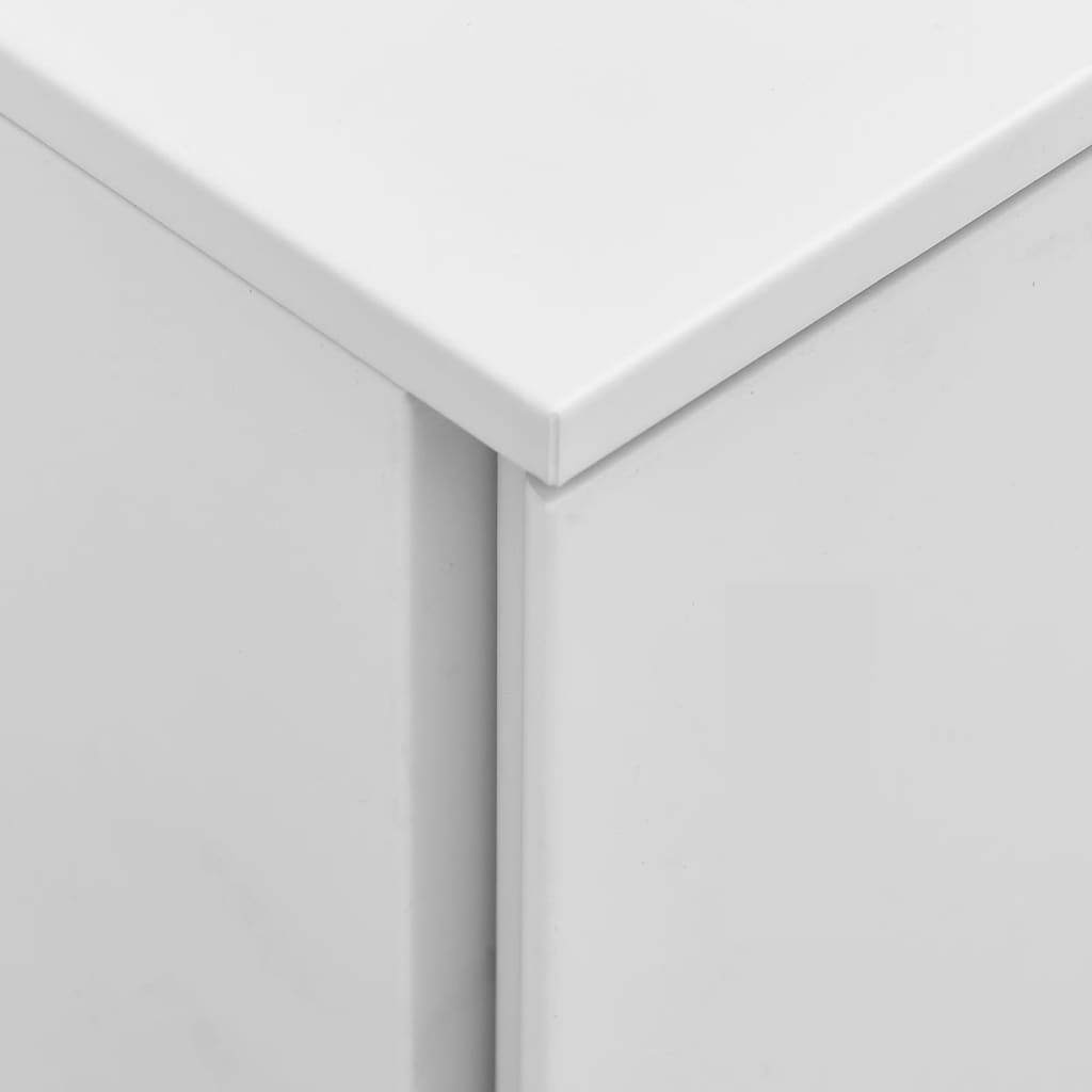Mobile File Cabinet Steel 3 Drawer Lockable Office Storage 39x45x60cm Light Grey