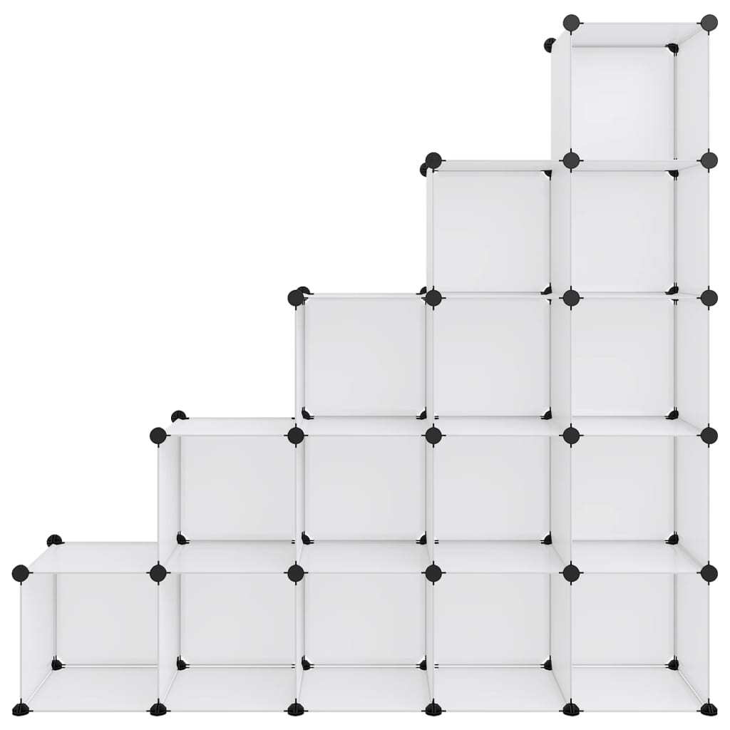 Storage Cube Organiser with 15 Cubes Transparent PP