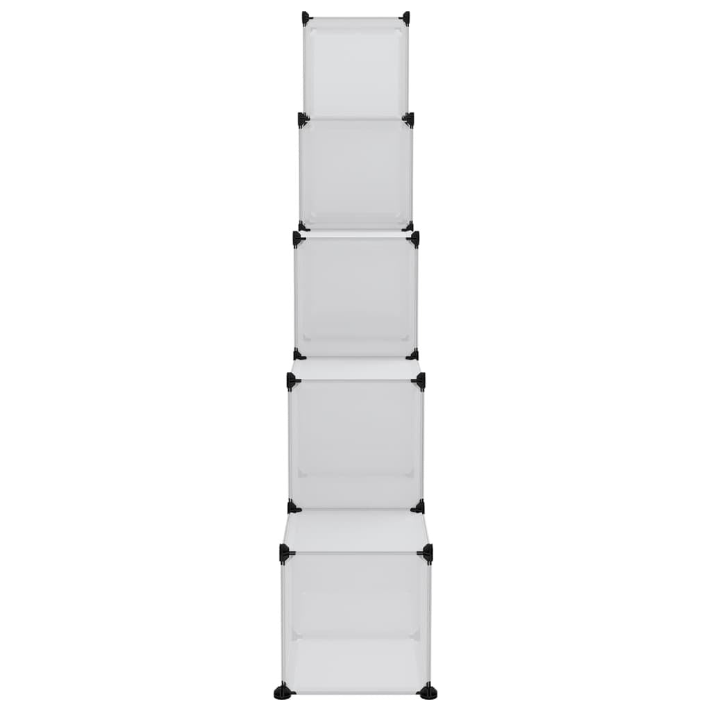 Storage Cube Organiser 15 Cubes Doors PP Steel Frame Home Office Transparent