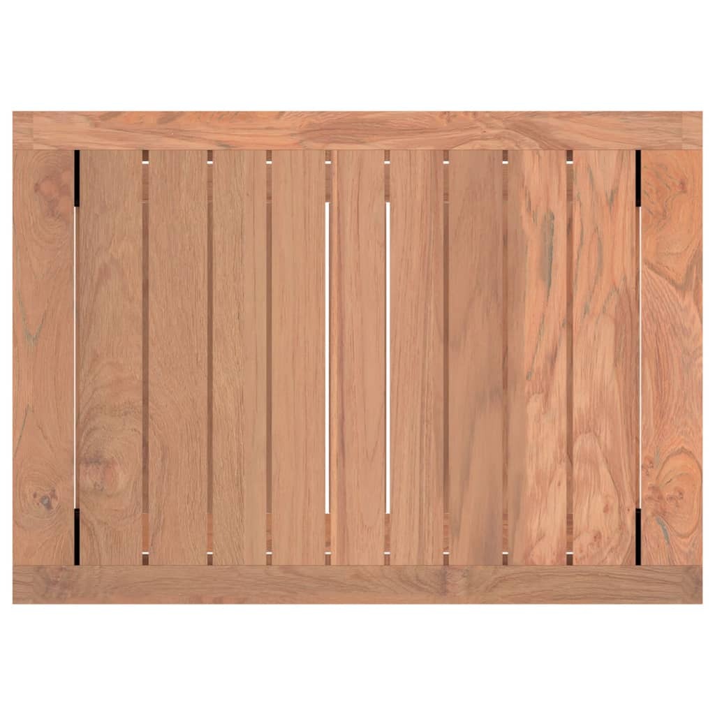 Bathroom Side Table Solid Teak Wood Storage Shelf Rustic Finish 50x35x45cm