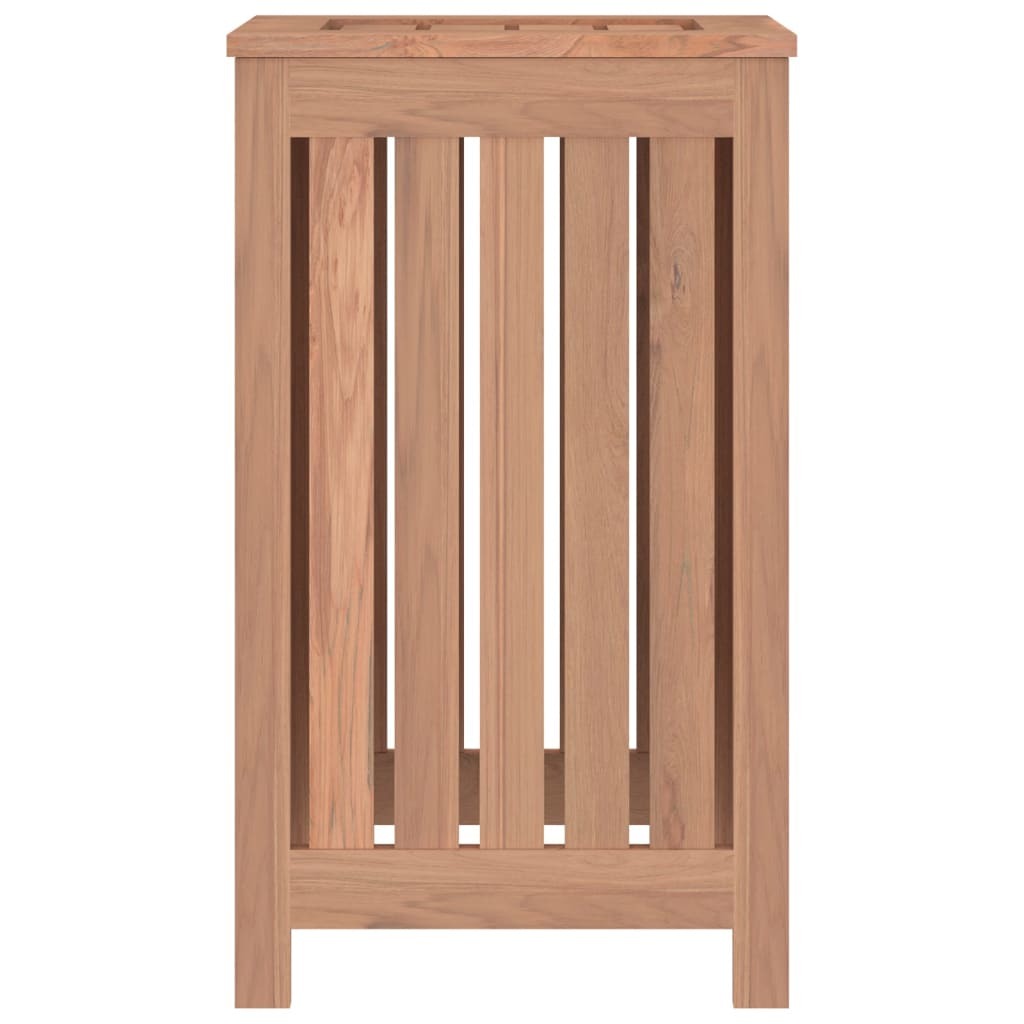 Wash Bin Solid Teak Wood Laundry Basket Slatted Storage Bathroom 35x25x60cm