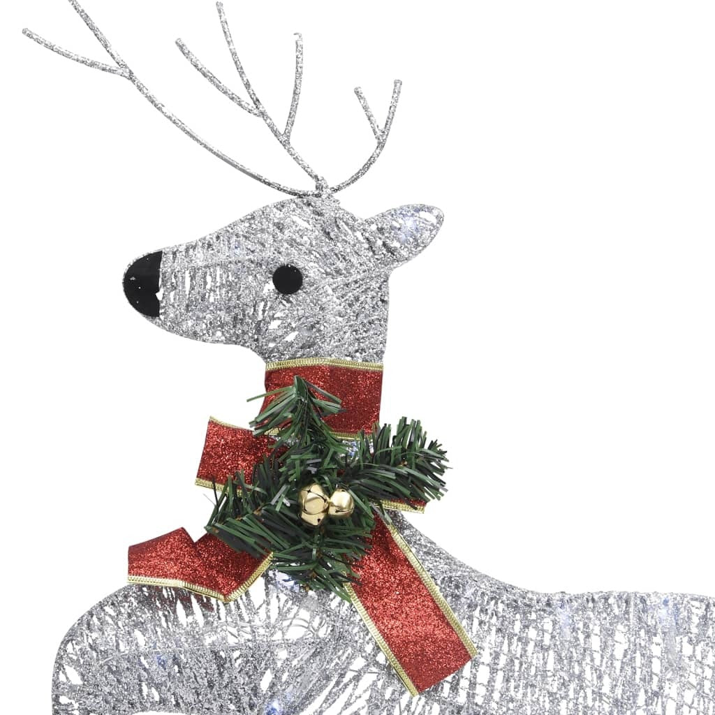 Christmas Reindeers 2pcs LED 40 Lights Metal Indoor Outdoor Xmas Decor Silver