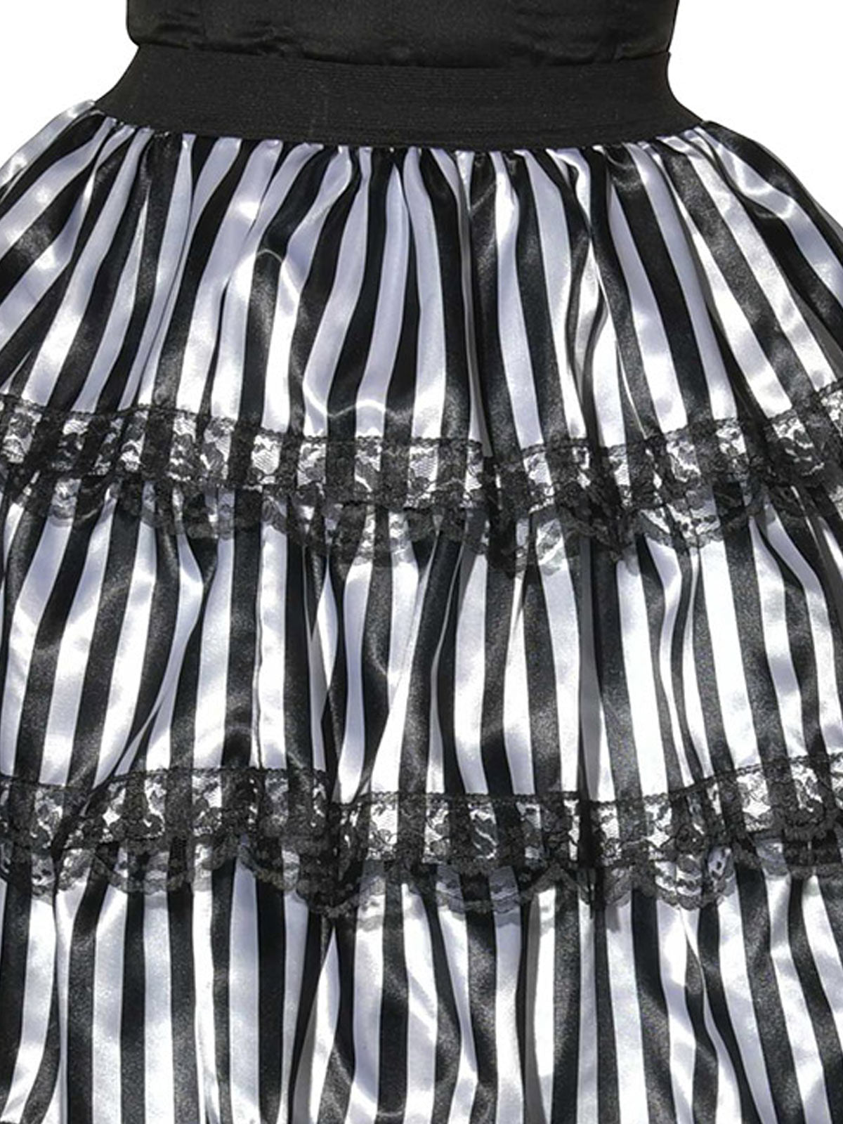 Striped Black & White Ruffle Skirt Adult