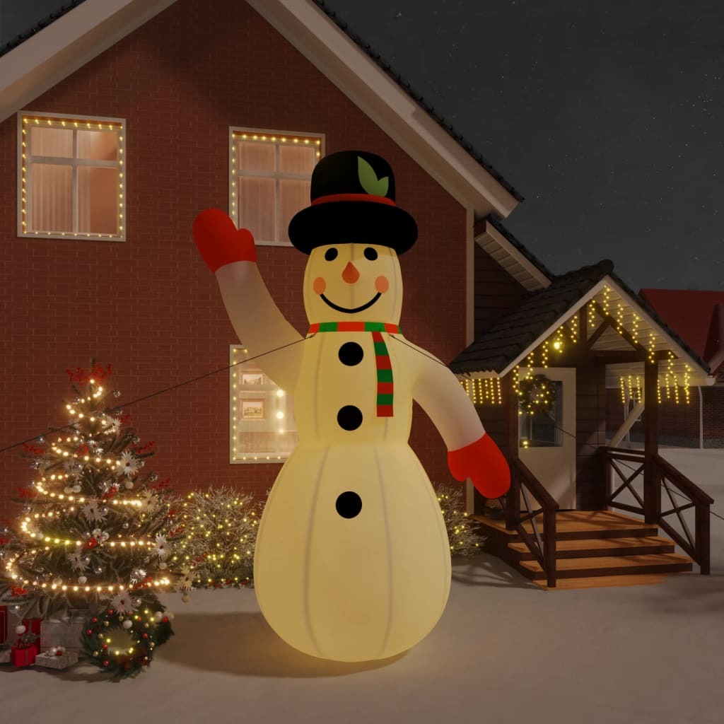 Christmas Inflatable Snowman LED Lights Oxford Fabric Outdoor Decor 455cm