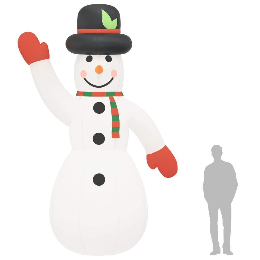 Christmas Inflatable Snowman LED Lights Oxford Fabric Outdoor Decor 455cm