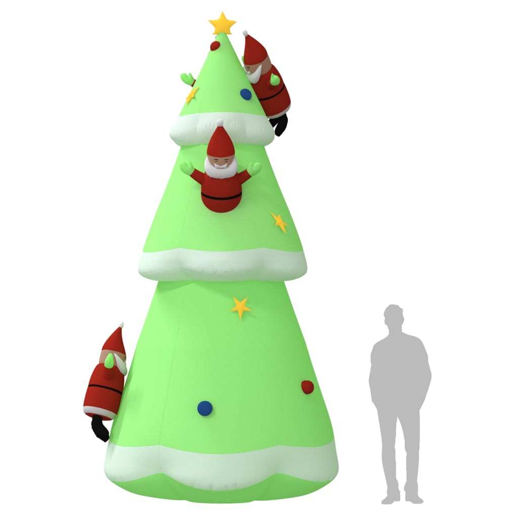 Inflatable Christmas Tree LED Lights Oxford Fabric Outdoor Decor 500cm Green