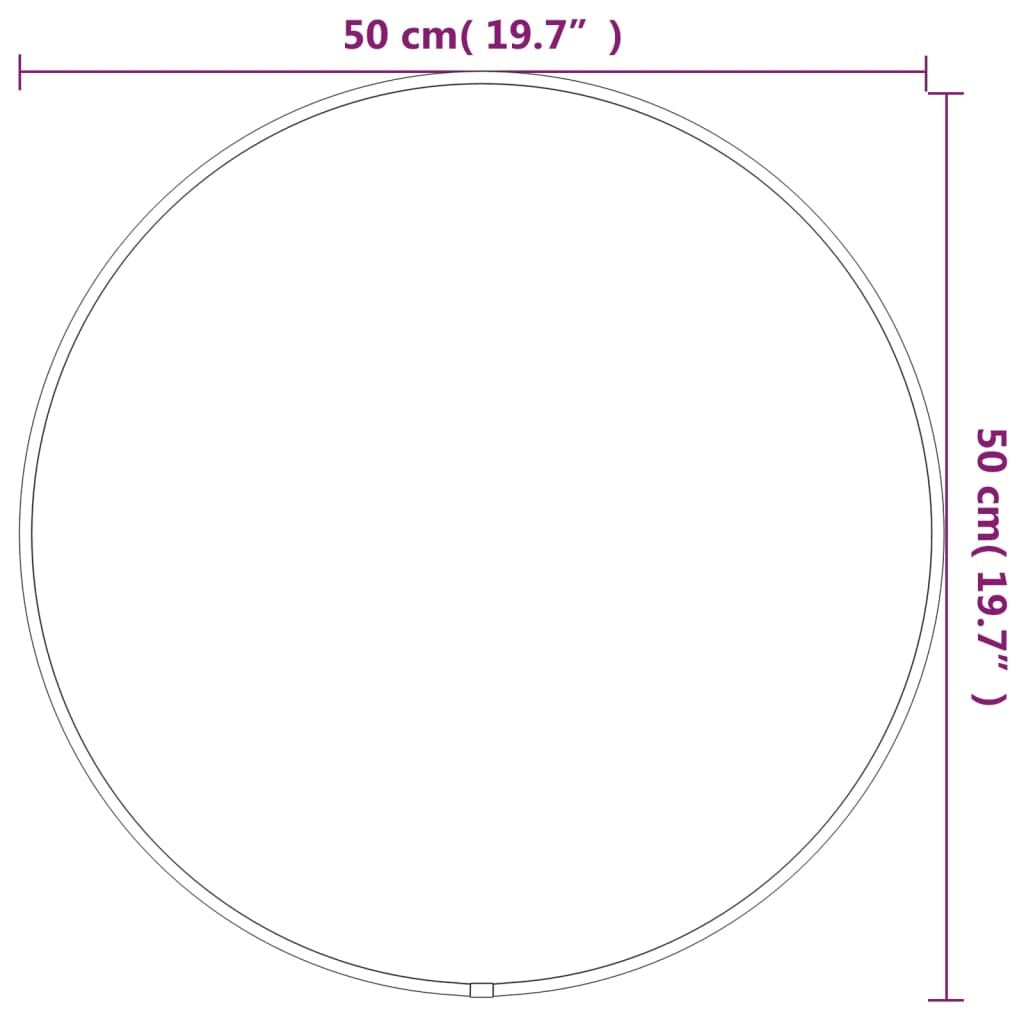Wall Mirror Black Ã˜ 50 cm Round
