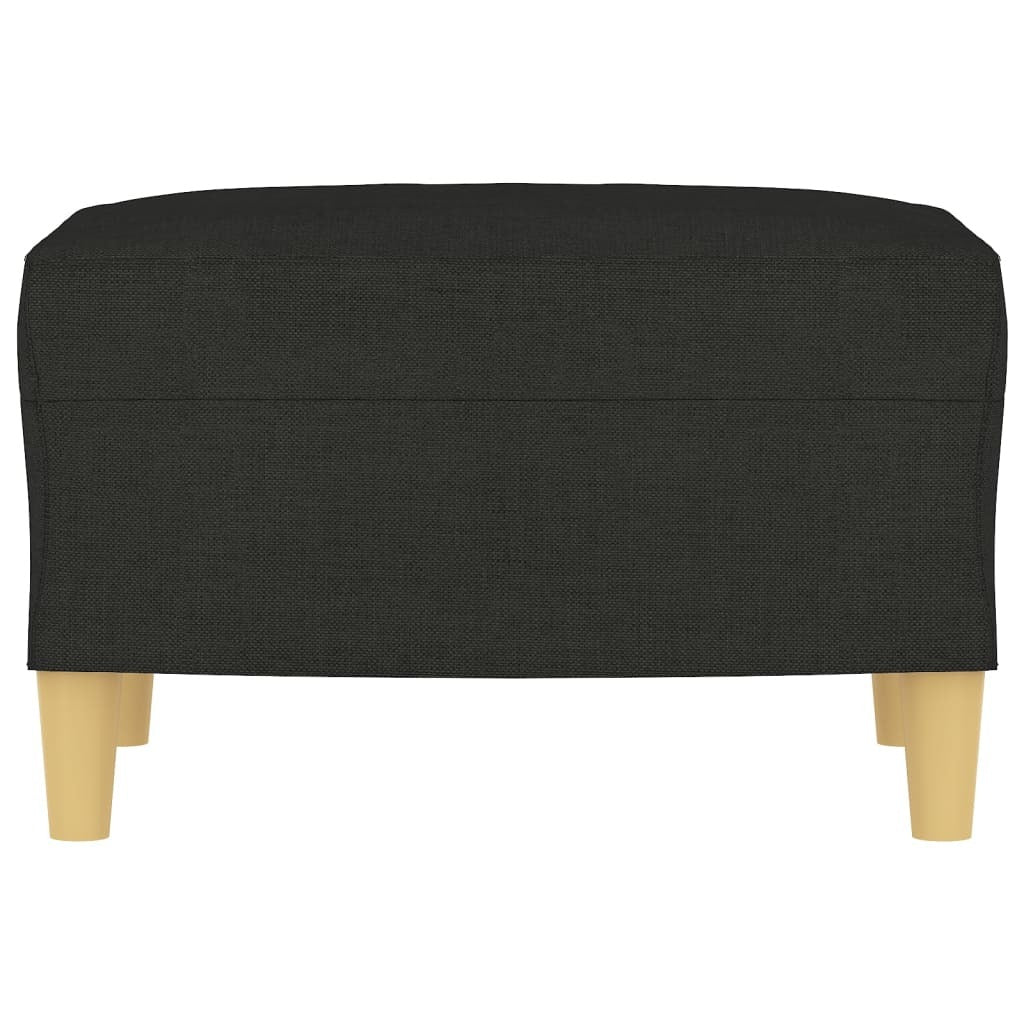 Footstool Fabric Plywood Frame Sturdy Compact Living Room Seat 60x50x41cm Black