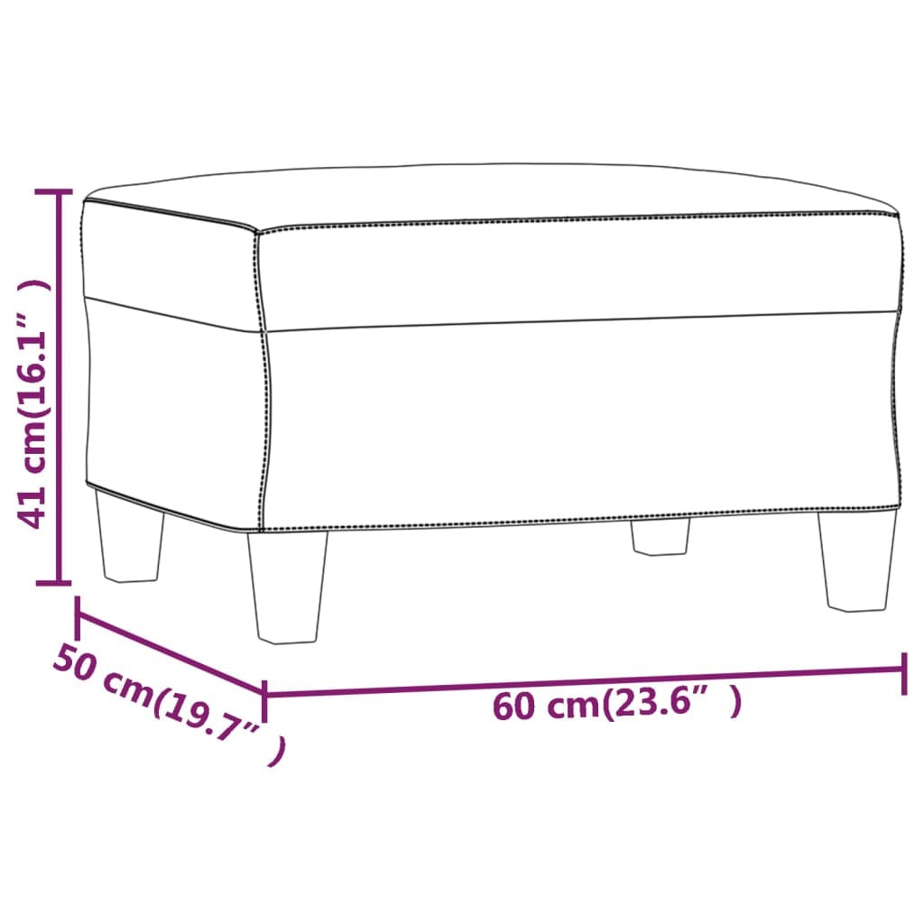 Footstool Fabric Plywood Frame Sturdy Compact Living Room 60x50x41cm Dark Grey
