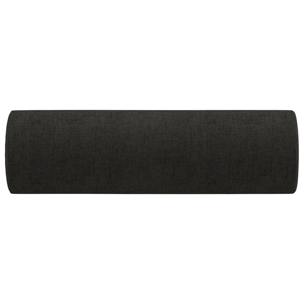 Throw Pillows 2 pcs Black Ø15x50 cm Fabric
