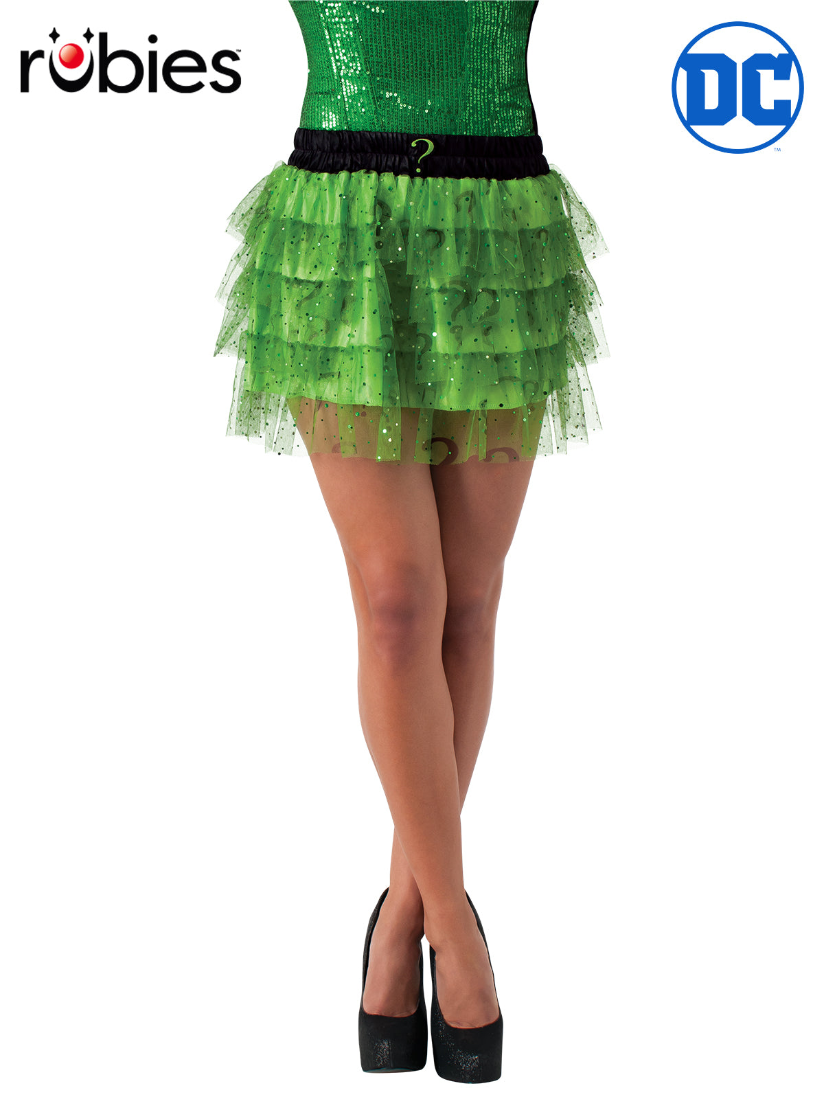 The Riddler Skirt for Adults DC Comics Tutu with Glitter Question Marks