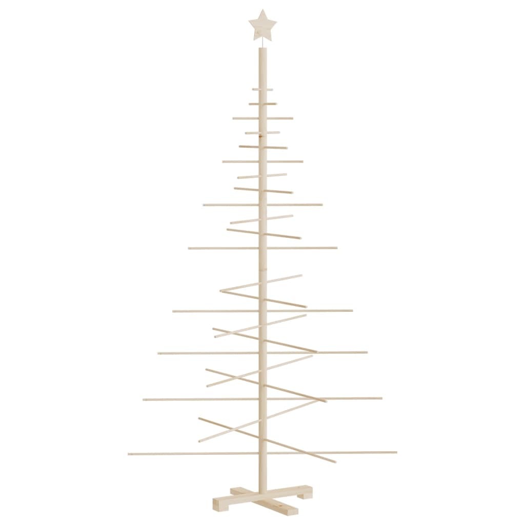 Wooden Christmas Tree Solid Pine Bamboo DIY Space Saving Xmas Decor 180cm