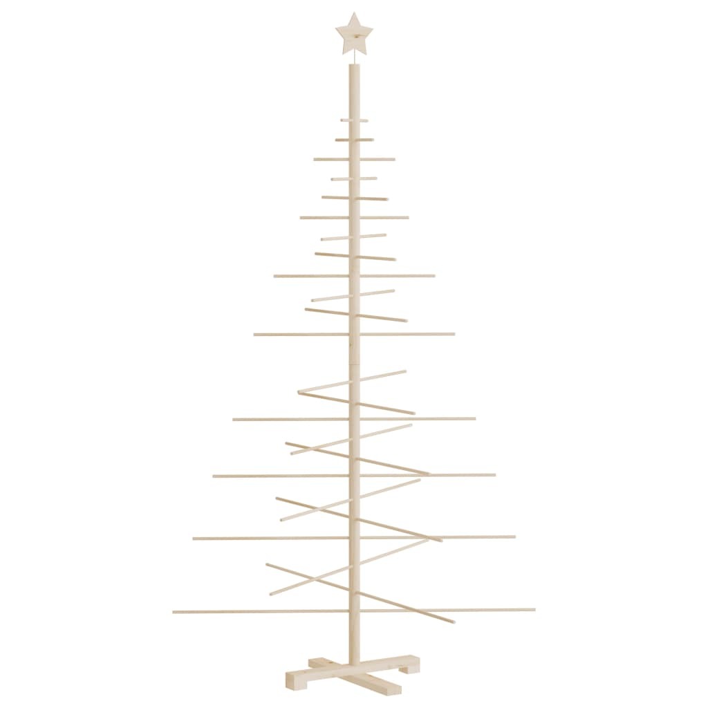 Wooden Christmas Tree Solid Pine Bamboo DIY Space Saving Xmas Decor 180cm