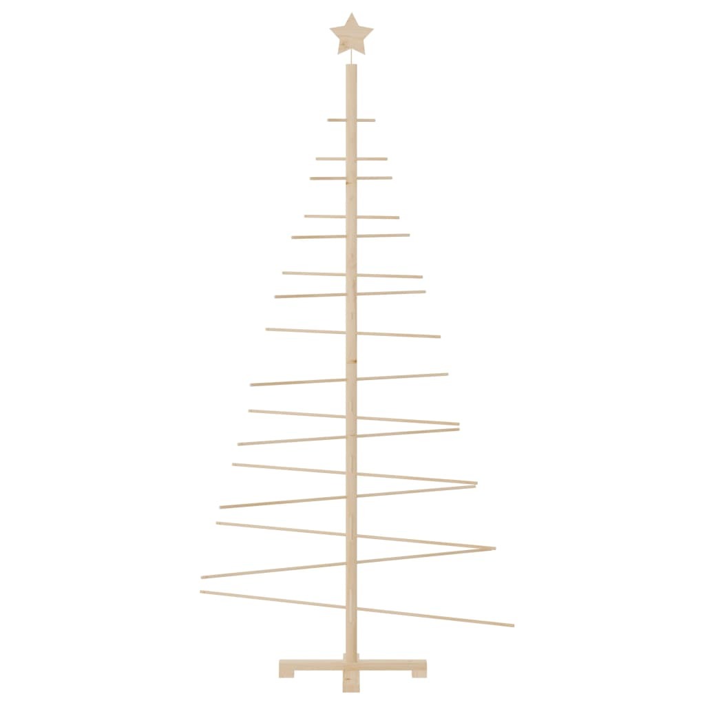 Wooden Christmas Tree Solid Pine Bamboo DIY Space Saving Xmas Decor 180cm
