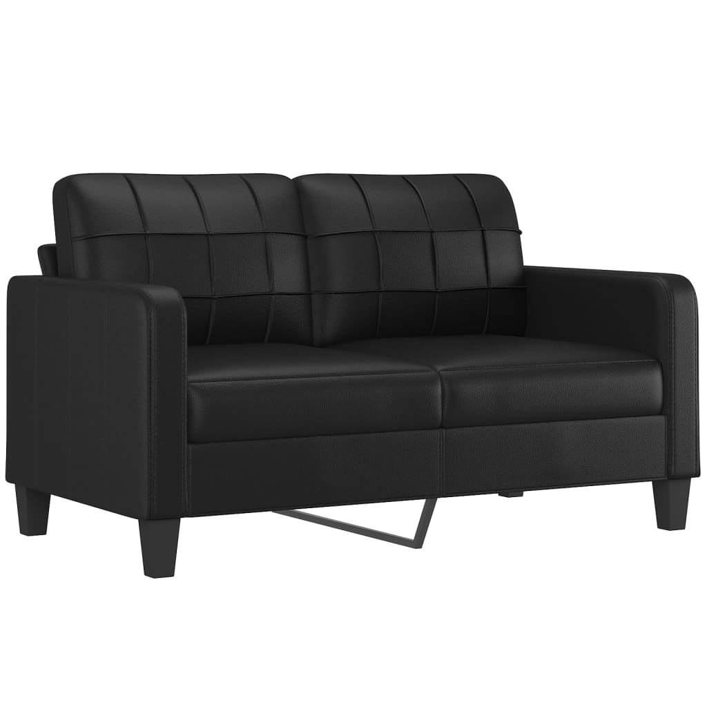 2 Seater Sofa Faux Leather Living Room Couch Loveseat Furniture Black