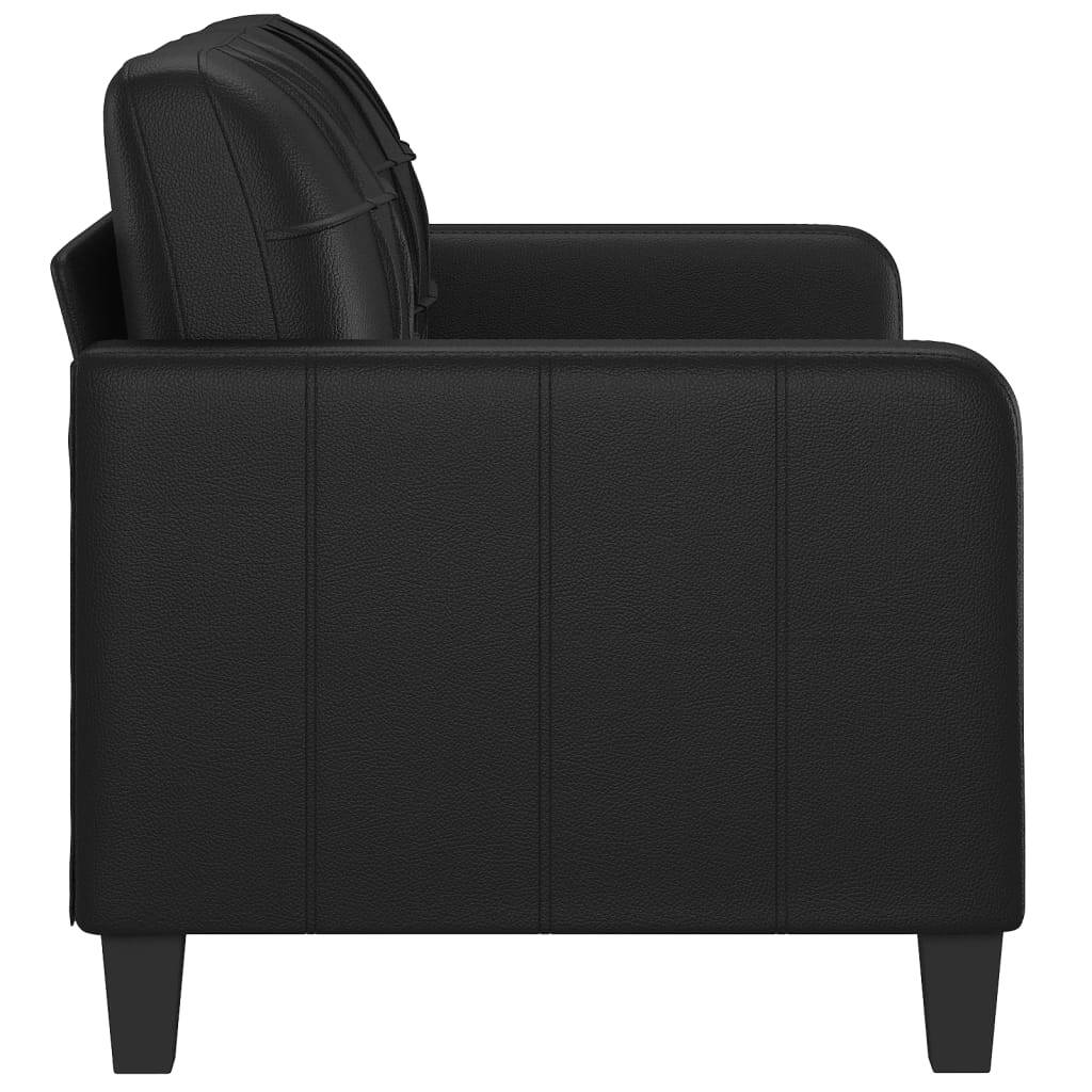 2 Seater Sofa Faux Leather Living Room Couch Loveseat Furniture Black