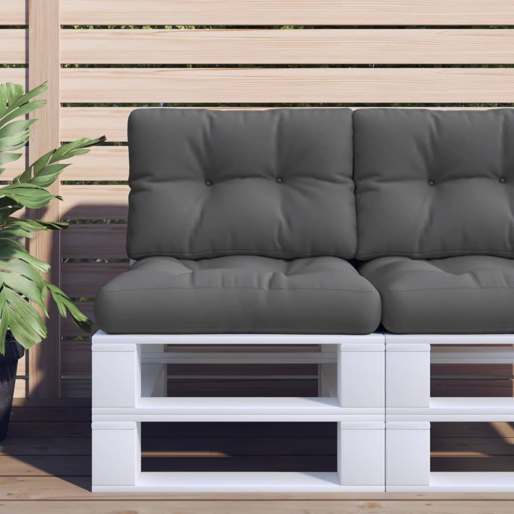 Pallet Cushions 2pcs Polyester Fabric Water Resistant Outdoor Patio Anthracite