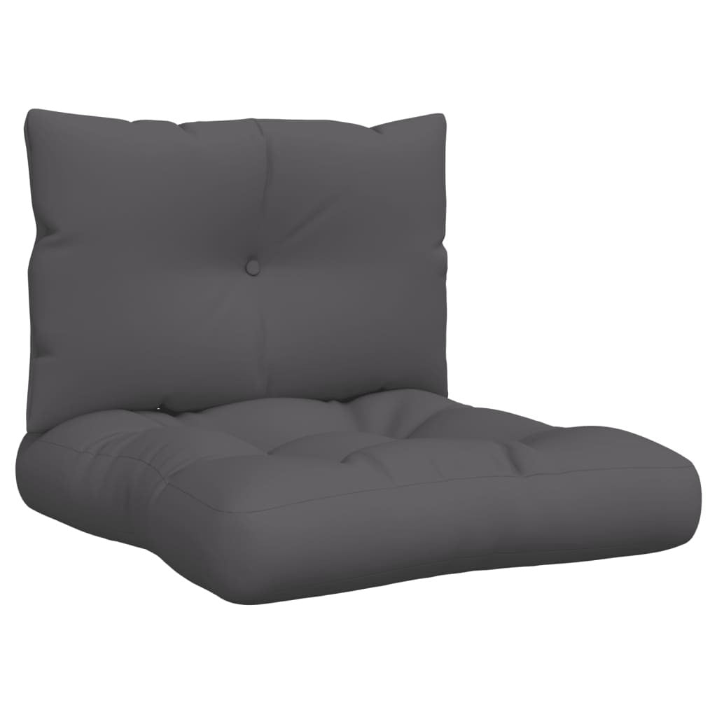 Pallet Cushions 2pcs Polyester Fabric Water Resistant Outdoor Patio Anthracite