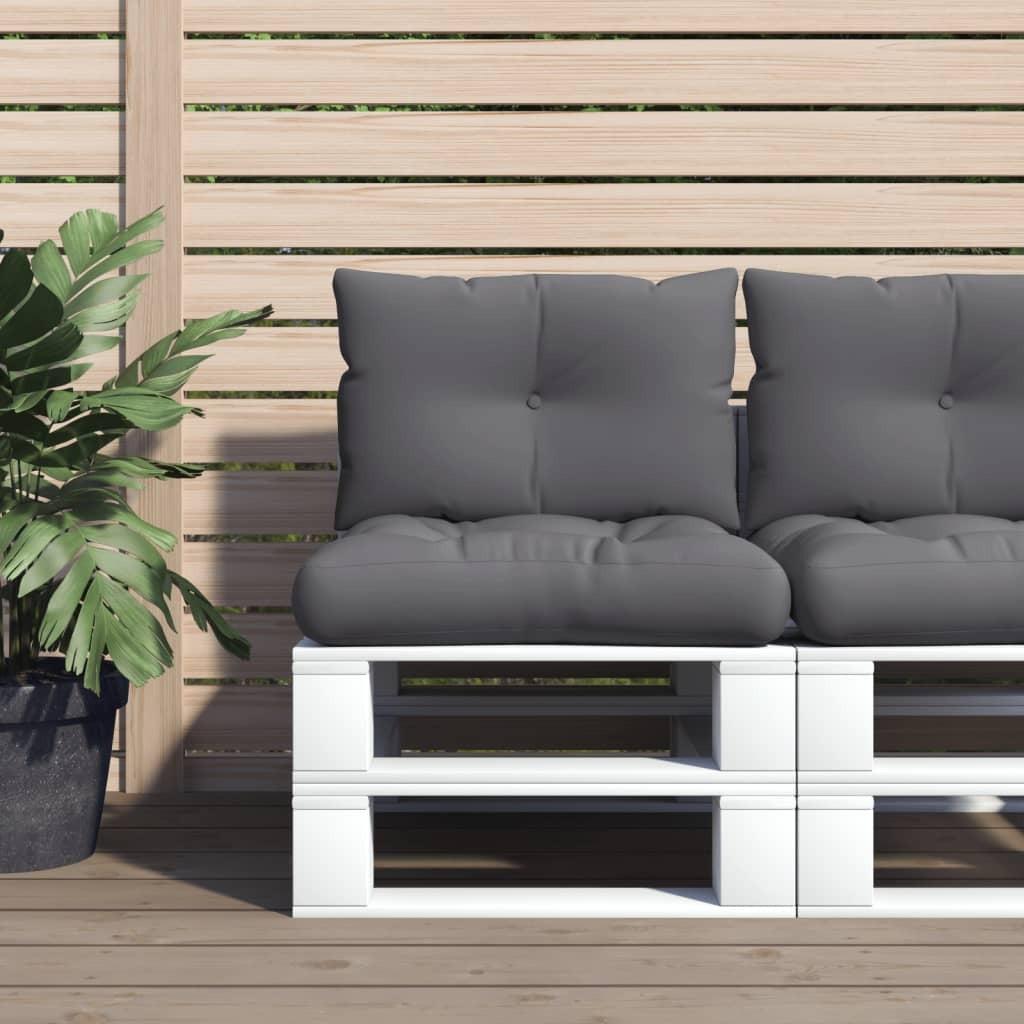 Pallet Cushions 2pcs Polyester Fabric Water Resistant Outdoor Patio Anthracite