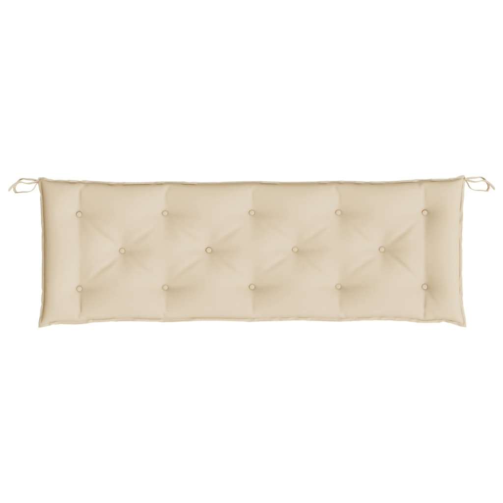 Garden Bench Cushions 2pc Oxford Fabric Water Resistant Outdoor 150x50x7cm Beige