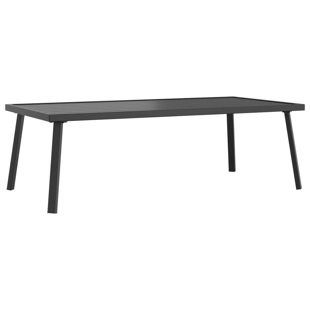 Garden Coffee Table Steel Slatted Design Sturdy Patio 110x55x35cm Anthracite