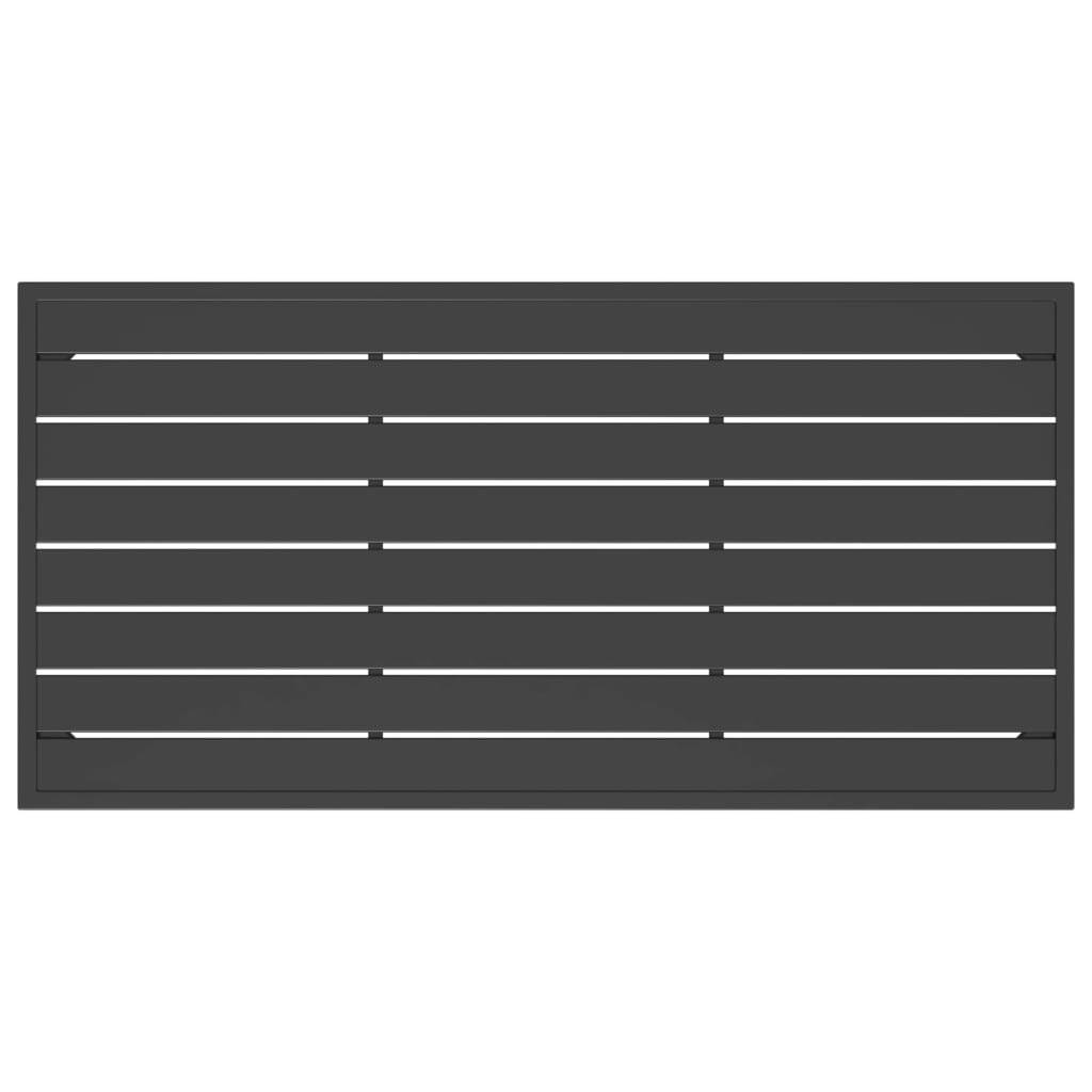 Garden Coffee Table Steel Slatted Design Sturdy Patio 110x55x35cm Anthracite