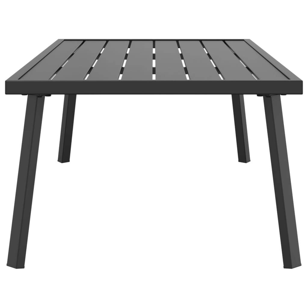 Garden Coffee Table Steel Slatted Design Sturdy Patio 110x55x35cm Anthracite