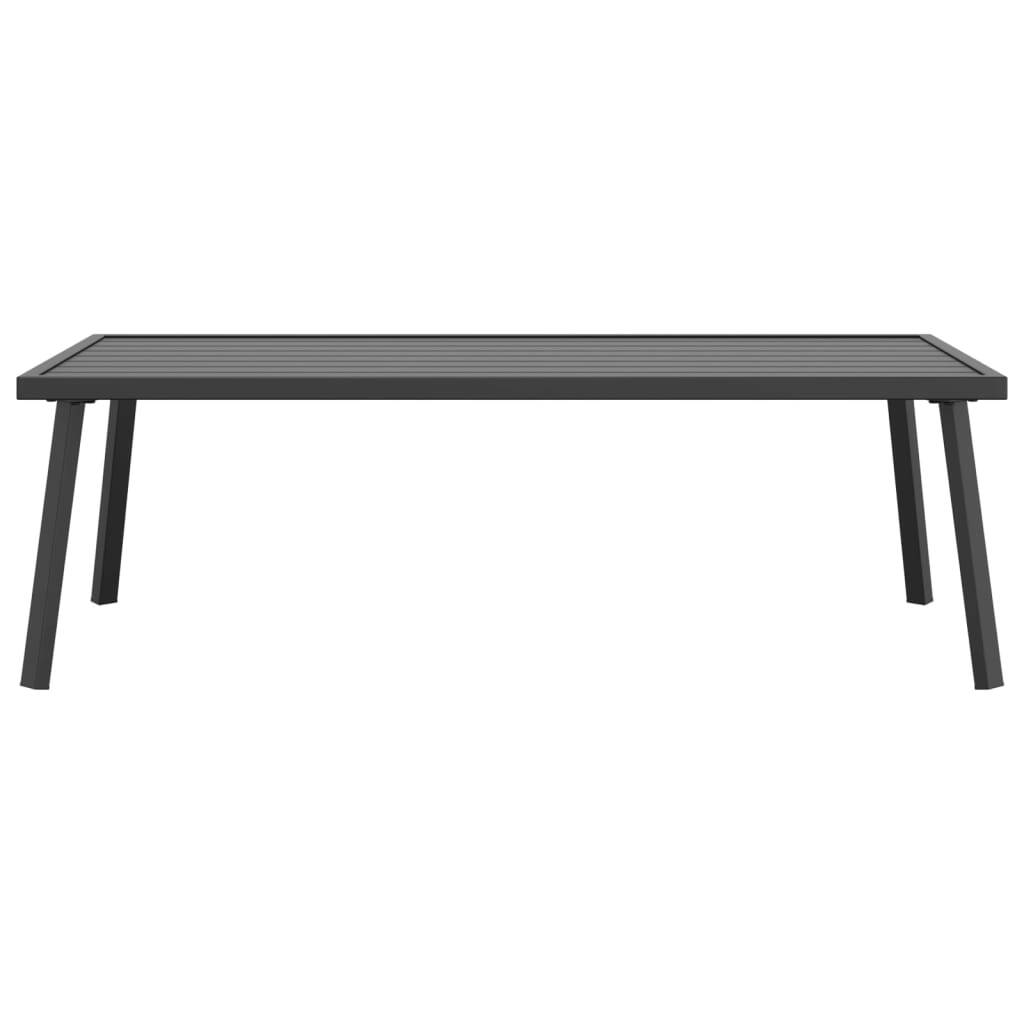 Garden Coffee Table Steel Slatted Design Sturdy Patio 110x55x35cm Anthracite