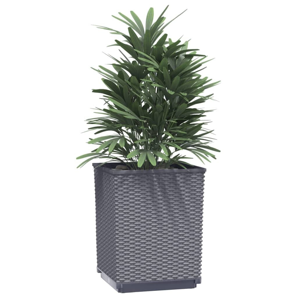Planters 4pcs Polypropylene Garden Flower Box Outdoor Decor 30x30x37cm Blue Grey