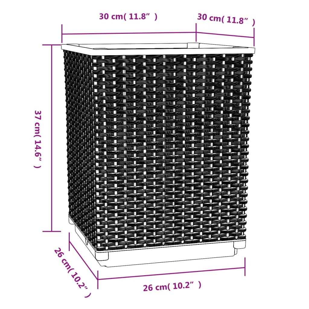 Planters 4pcs Polypropylene Garden Flower Box Outdoor Decor 30x30x37cm Blue Grey