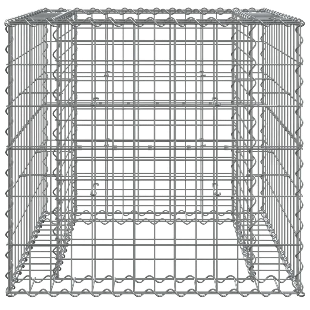 Gabion Basket Galvanised Iron Garden Planter Border Outdoor 70x70x65cm Silver