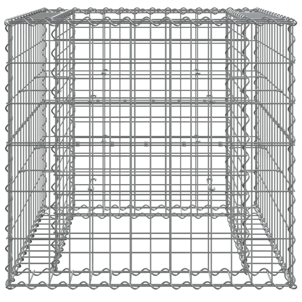 Gabion Basket Galvanised Iron Garden Planter Border Outdoor 70x70x65cm Silver