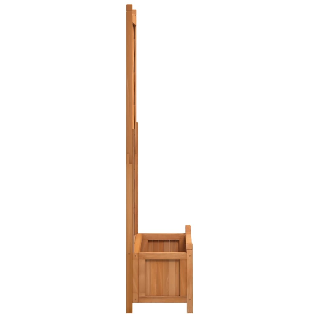 Planter with Trellis Solid Fir Wood Garden Climbing Plants Outdoor Decor Brown