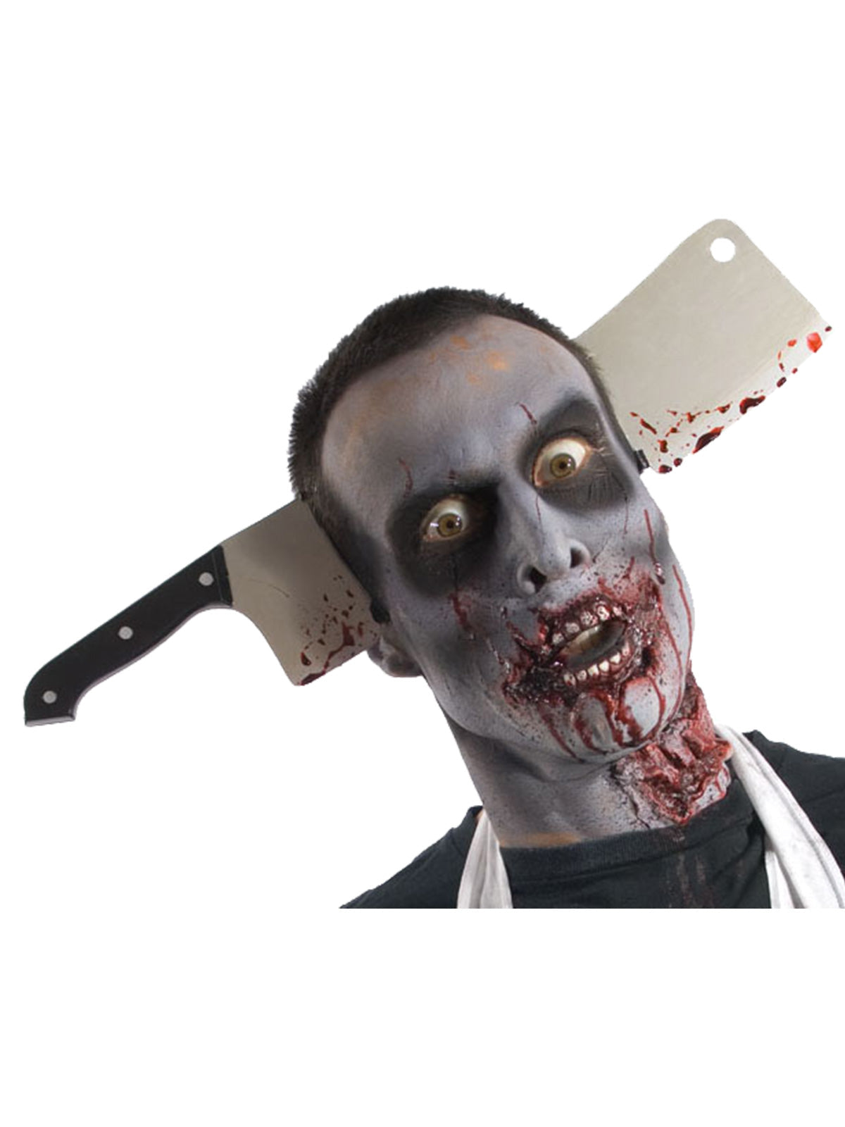 Zombie Cleaver Headband Halloween Costume Accessory with Blood Splatter