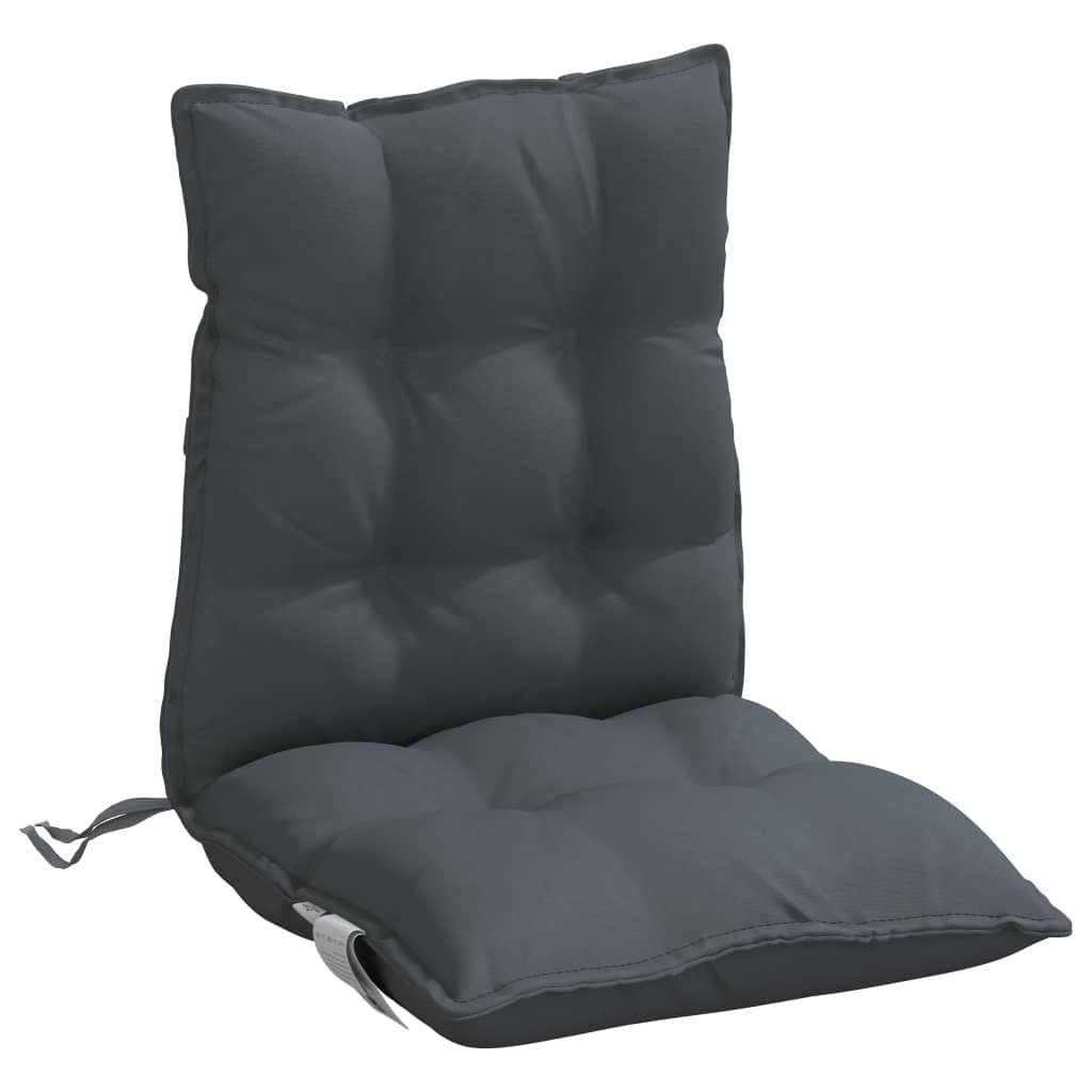 Oxford Fabric Lowback Chair Cushions 6 pcs Anthracite Water-Resistant