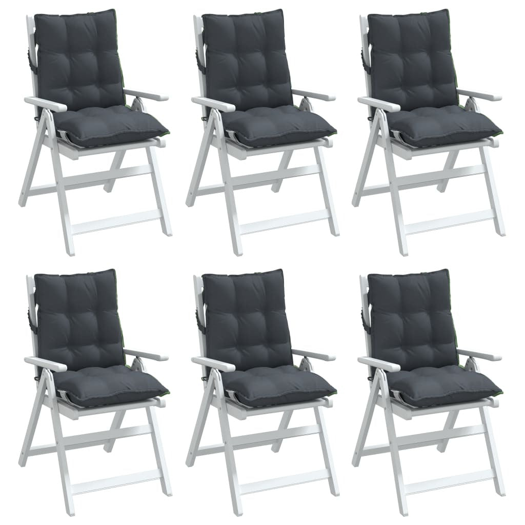 Oxford Fabric Lowback Chair Cushions 6 pcs Anthracite Water-Resistant