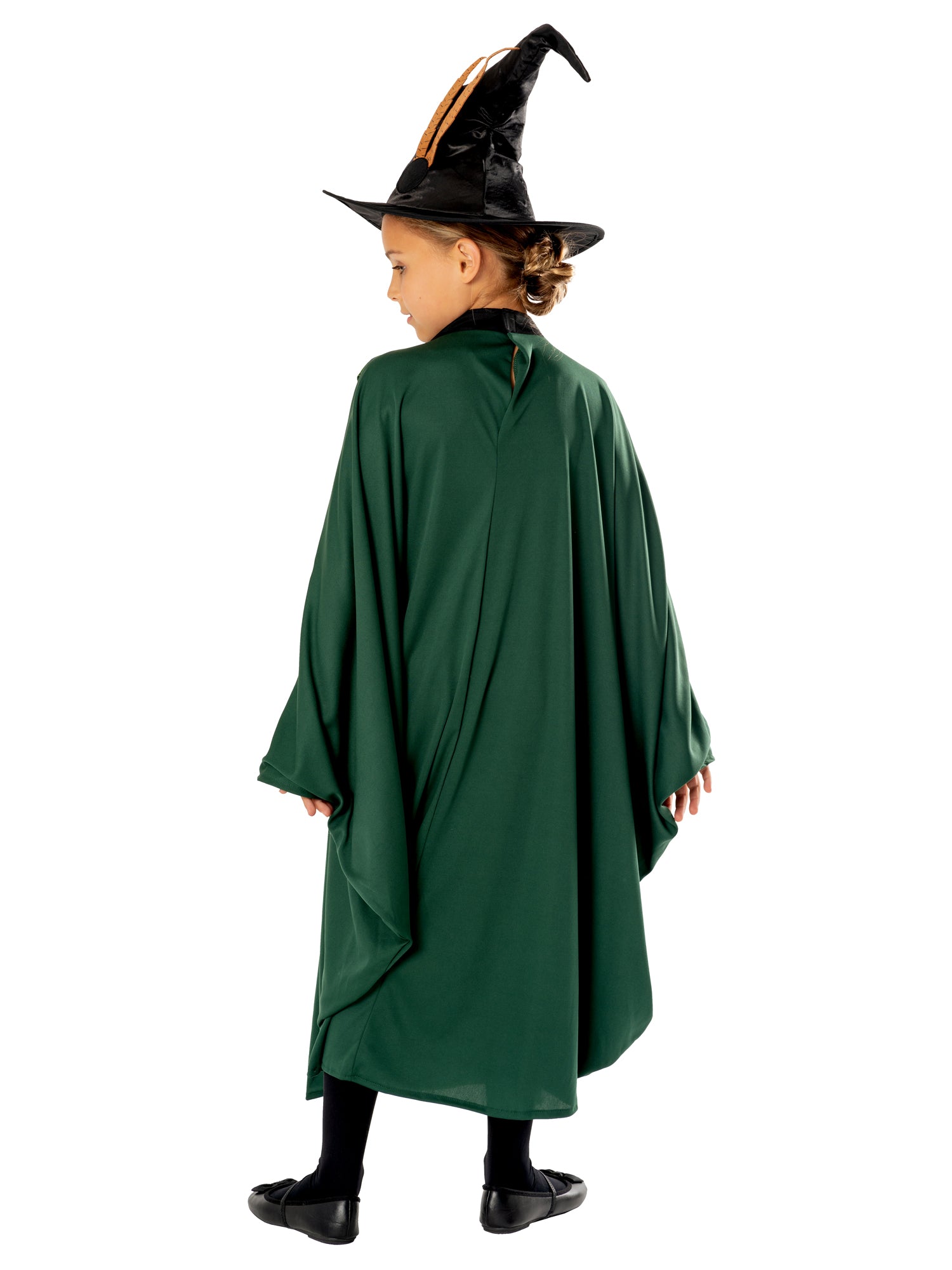 Professor McGonagall Costume Child Harry Potter Robe with Hat and Brooch - Green