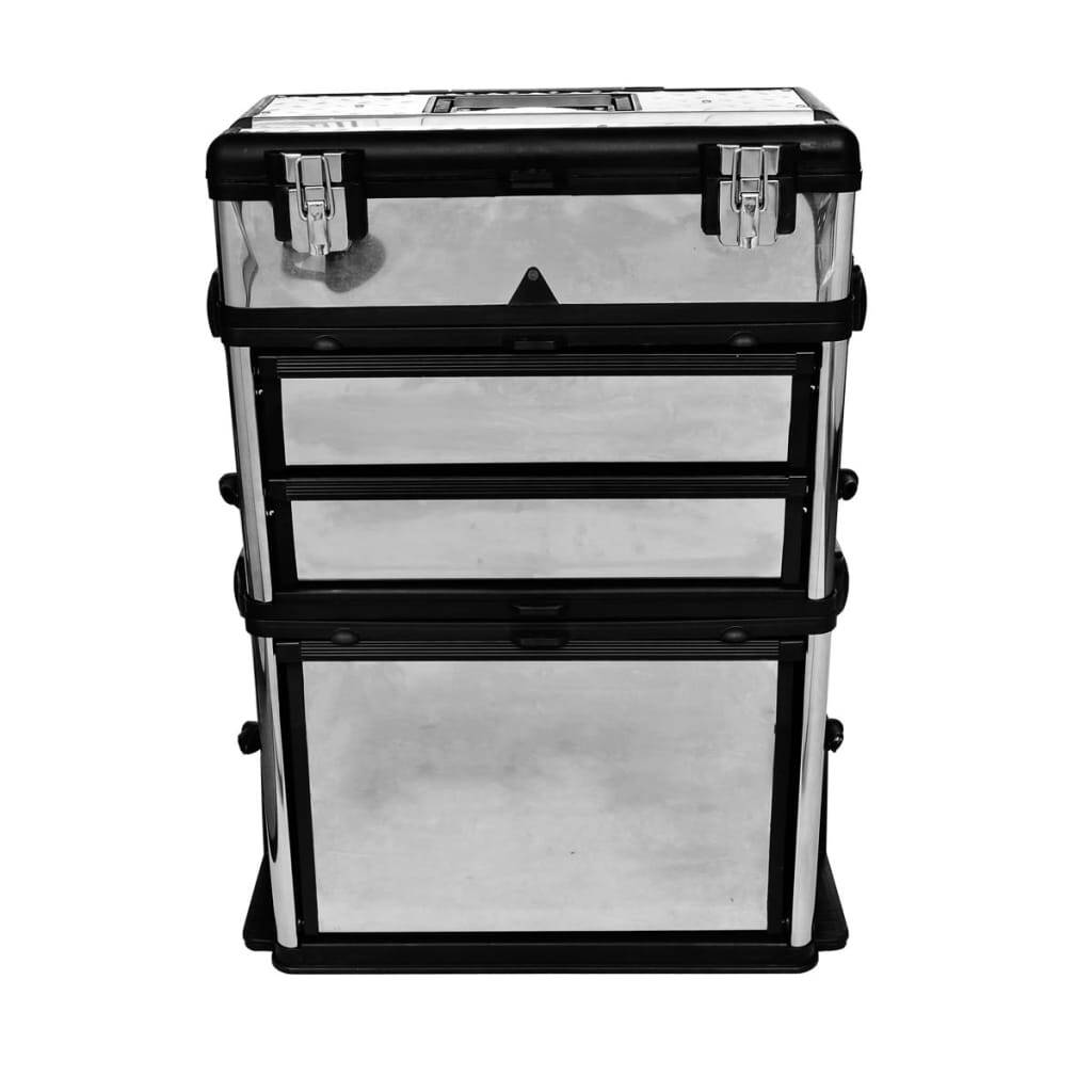 Rolling Tool Box 3-Part 2 Wheels Stainless Steel Storage Drawers