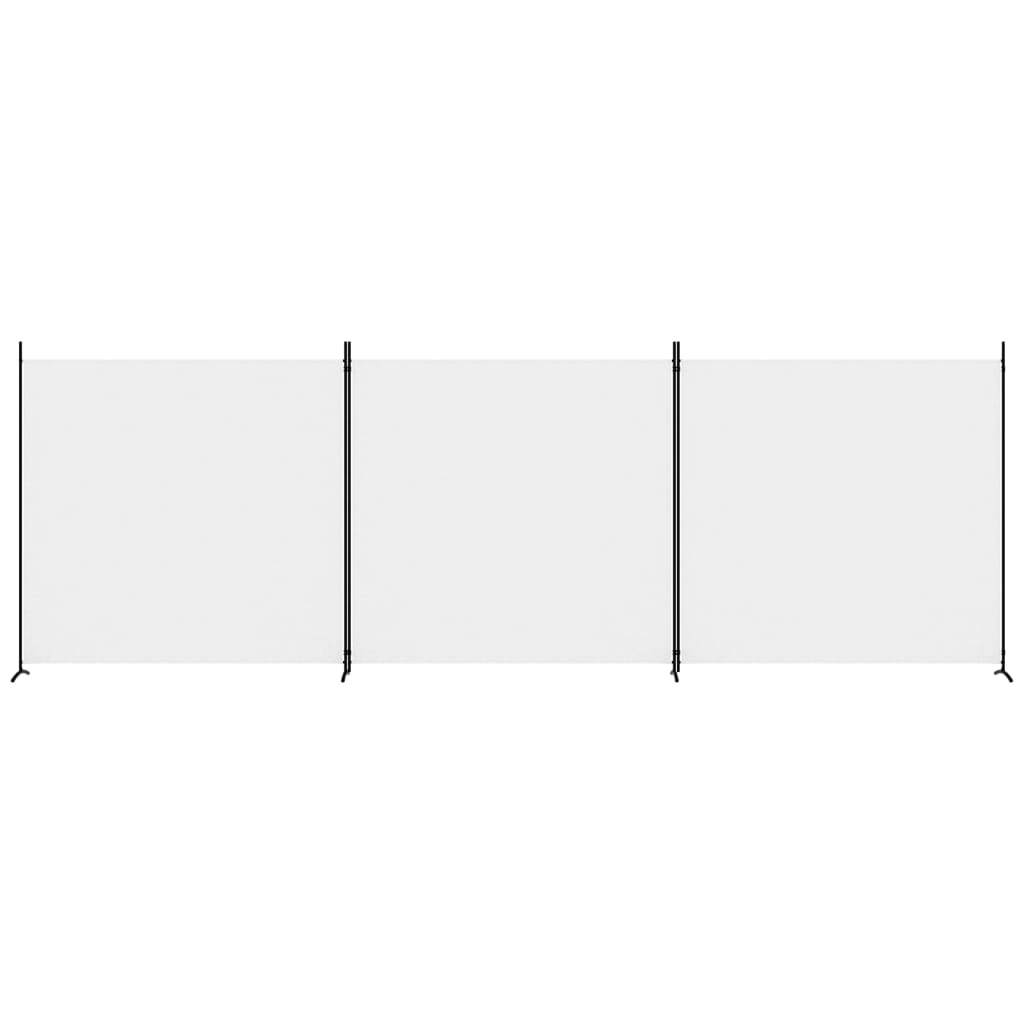 3-Panel Room Divider White 525x180 cm Fabric