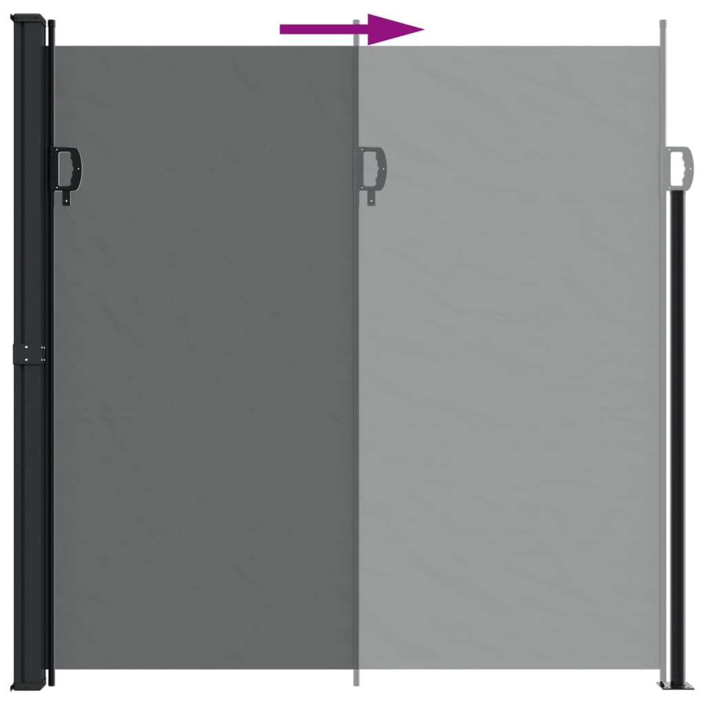 Retractable Side Awning Privacy Screen Outdoor Patio 200x600cm Anthracite