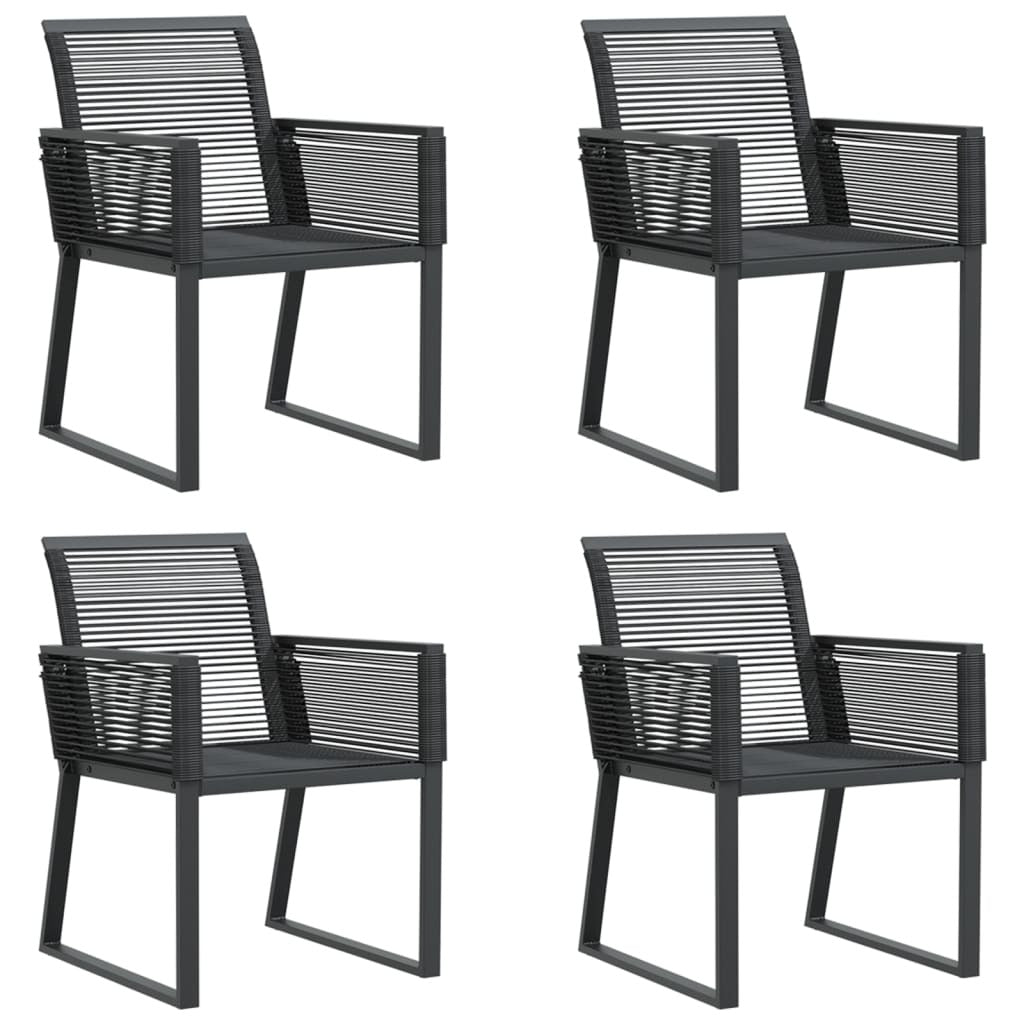 Garden Chairs Set of 4 Poly Rattan Outdoor Patio Furniture Seat Black
